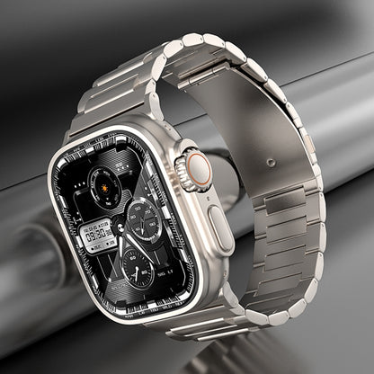 For Apple Watch Series 7 45mm I-Shaped Titanium Watch Band(Titanium) - Watch Bands by PMC Jewellery | Online Shopping South Africa | PMC Jewellery