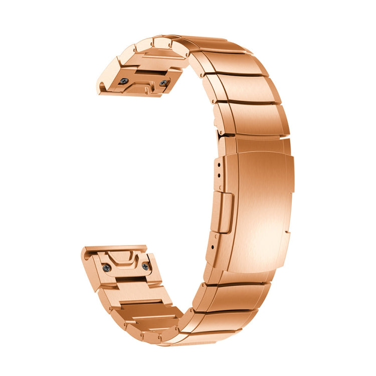 For Garmin Instinct 2S Tortoise Shell 20mm Stainless Steel Watch Band(Rose Gold) - free shipping - PMC TechLife - Order now!