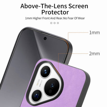 For Huawei  Pura 70 Solid Color Retro Magsafe PU Back Cover Phone Case(Purple) - Huawei Cases by PMC Jewellery | Online Shopping South Africa | PMC Jewellery | Buy Now Pay Later Mobicred