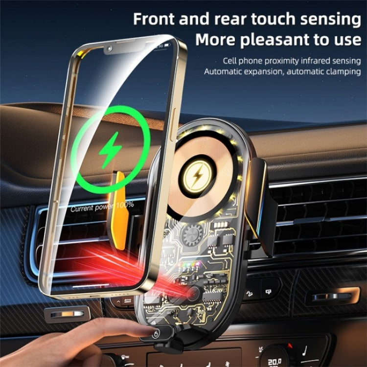 C23 66W Car Air Vent Phone Holder Wireless Charger(Grey) - Wireless Charger Holders by PMC TechLife | Online Shopping South Africa | PMC TechLife | Buy Now Pay Later Mobicred