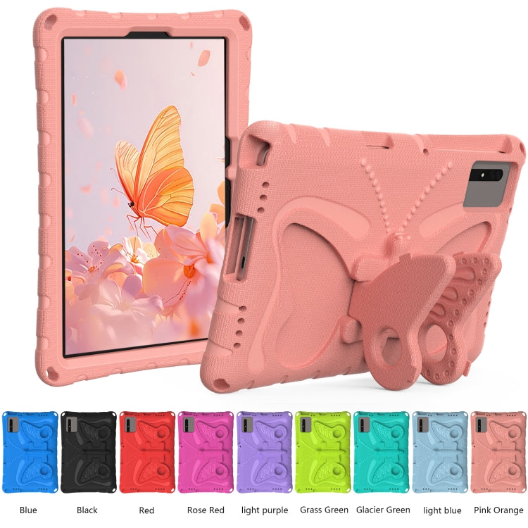 For Samsung Galaxy Tab S9 FE X510 Butterfly Bracket EVA Shockproof Tablet Case(Pink Orange) - Galaxy Tab S9 FE by PMC Jewellery | Online Shopping South Africa | PMC Jewellery | Buy Now Pay Later Mobicred