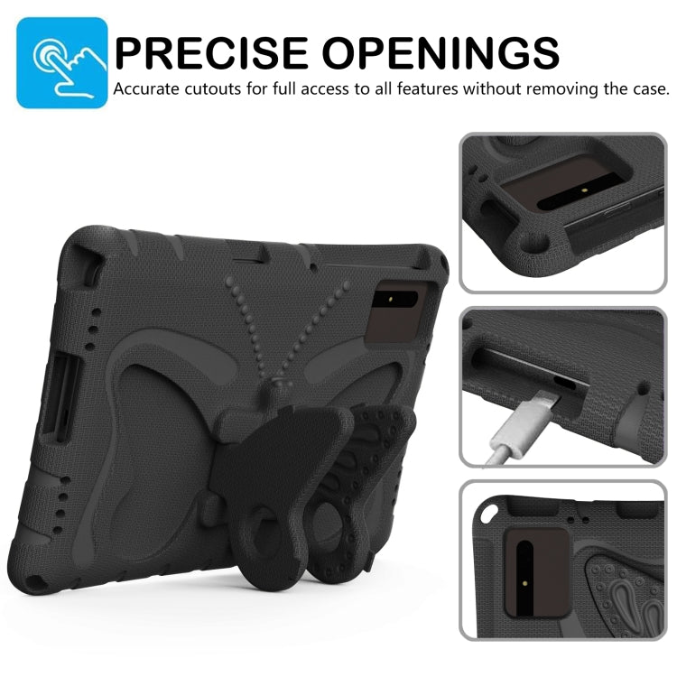 For Samsung Galaxy Tab S9 FE X510 Butterfly Bracket EVA Shockproof Tablet Case(Black) - Galaxy Tab S9 FE by PMC Jewellery | Online Shopping South Africa | PMC Jewellery | Buy Now Pay Later Mobicred