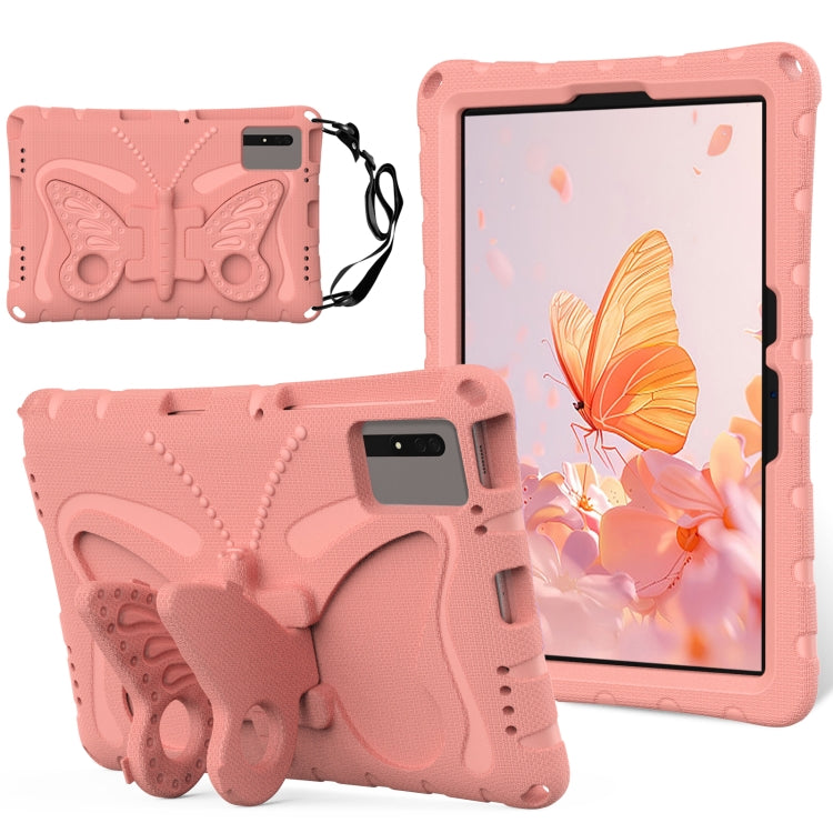 For Samsung Galaxy Tab S9 11 X710 Butterfly Bracket EVA Shockproof Tablet Case(Pink Orange) - Other Galaxy Tab PC by PMC Jewellery | Online Shopping South Africa | PMC Jewellery | Buy Now Pay Later Mobicred