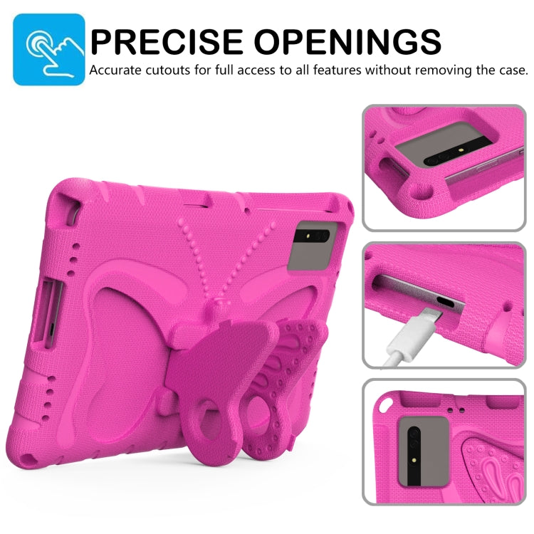 For Samsung Galaxy Tab S9 11 X710 Butterfly Bracket EVA Shockproof Tablet Case(Rose Red) - free shipping - PMC Jewellery - Order now!