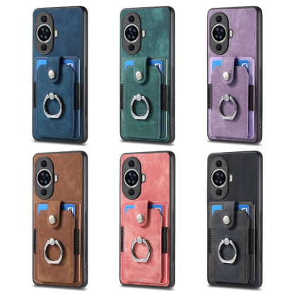 For Huawei Pura 70 Ultra Retro Skin-feel Ring Card Wallet Phone Case(Purple) - Huawei Cases by PMC Jewellery | Online Shopping South Africa | PMC Jewellery | Buy Now Pay Later Mobicred