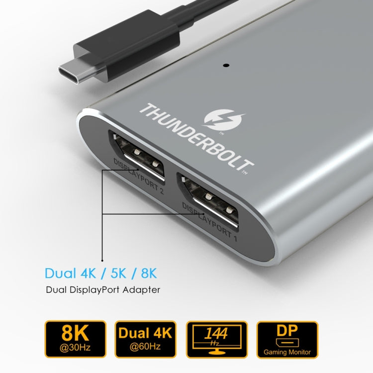 WAVLINK UTA21D DP 4K/5K/8K Video Thunderbolt 3 Type-C to Dual DisplayPort  Adapter -  by WAVLINK | Online Shopping South Africa | PMC Jewellery | Buy Now Pay Later Mobicred