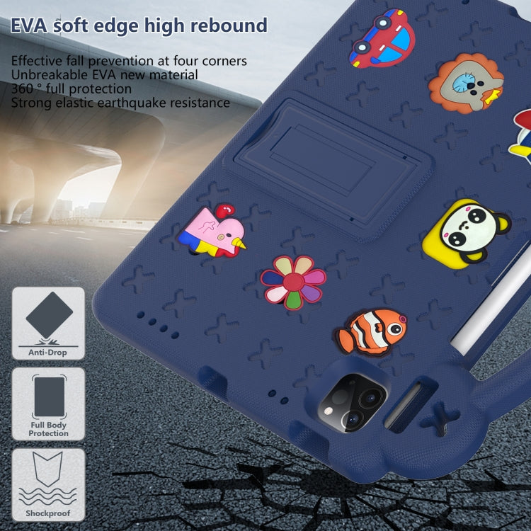 For iPad Air 11 2024 Handle Kickstand Children EVA Shockproof Tablet Case(Navy Blue) - iPad Air 11 2024 Cases by PMC TechLife | Online Shopping South Africa | PMC TechLife | Buy Now Pay Later Mobicred