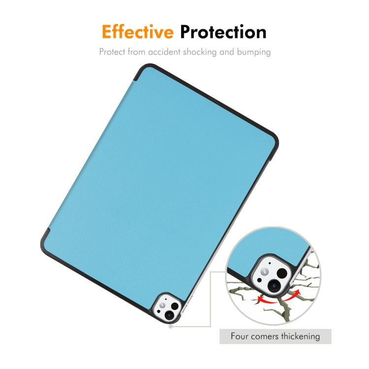 For iPad Pro 13 2024 ENKAY Tri-fold Custer Texture Platic Leather Smart Tablet Case(Dark Green) - free shipping - PMC TechLife - Order now!