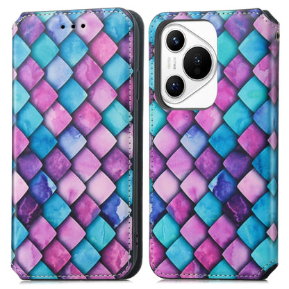 For Huawei Pura 70 CaseNeo Colorful Magnetic Leather Phone Case(Purple Scales) - Huawei Cases by PMC Jewellery | Online Shopping South Africa | PMC Jewellery | Buy Now Pay Later Mobicred