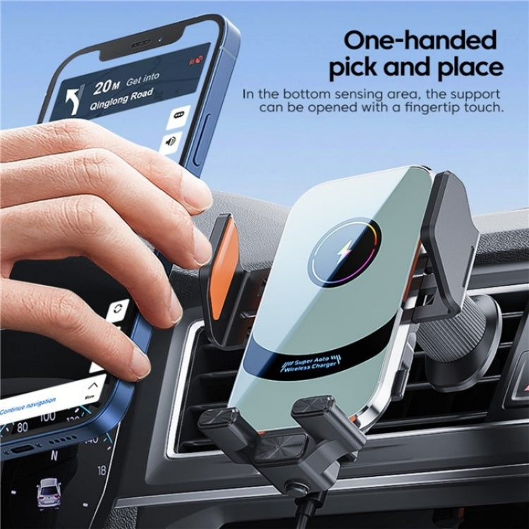 X16 Car Smart Sensor Phone Holder Magnetic Phone Mount Automatic Wireless Charger(Tarnish) - Car Charger by PMC TechLife | Online Shopping South Africa | PMC TechLife | Buy Now Pay Later Mobicred