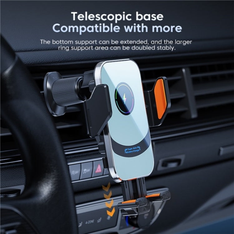 X16 Car Smart Sensor Phone Holder Magnetic Phone Mount Automatic Wireless Charger(Silver) - Wireless Charging Pads by PMC TechLife | Online Shopping South Africa | PMC TechLife | Buy Now Pay Later Mobicred