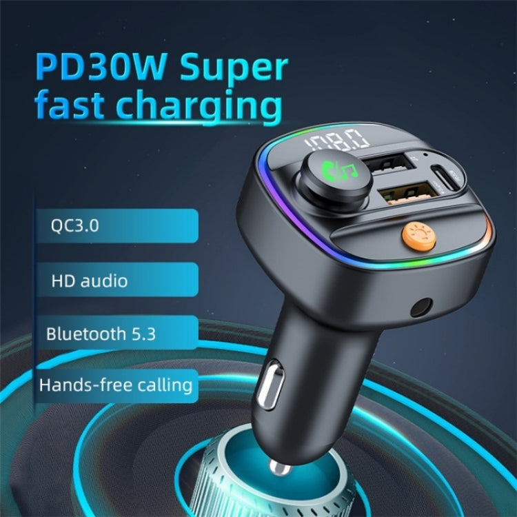 C4S Digital Display Car PD 30W+QC 3.0 Car Charger Audio MP3 Player FM Transmitter - Car Charger by PMC Jewellery | Online Shopping South Africa | PMC Jewellery | Buy Now Pay Later Mobicred