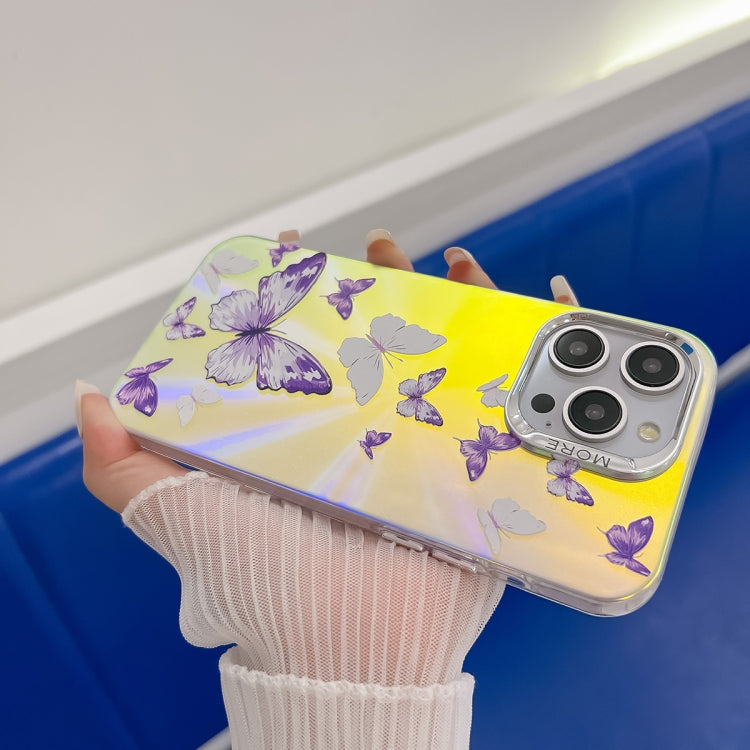 For iPhone 16 Plus Electroplating Laser Butterfly Phone Case(Color Butterflies AB1) - iPhone 16 Plus Cases by PMC TechLife | Online Shopping South Africa | PMC TechLife | Buy Now Pay Later Mobicred