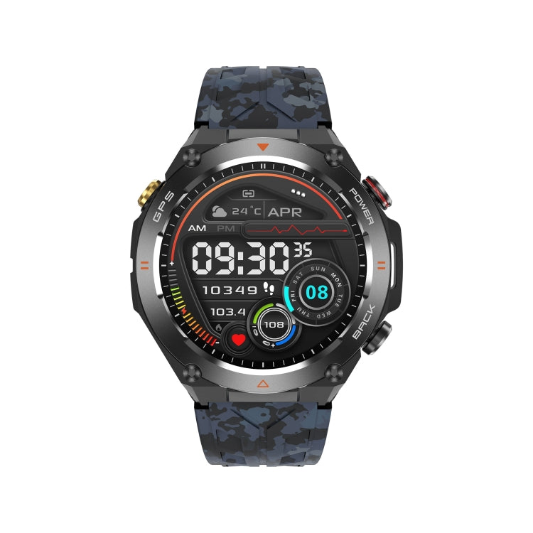 KC82 1.45 inch Color Screen Smart Watch, Support Bluetooth Call / Health Monitoring(Camouflage Black) - Smart Watches by PMC Jewellery | Online Shopping South Africa | PMC Jewellery | Buy Now Pay Later Mobicred