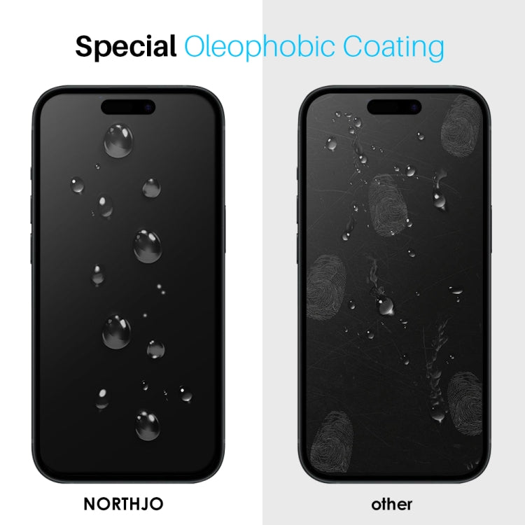 For iPhone 16 Plus NORTHJO 2pcs A++ Tempered Glass Film with Installation Frame - iPhone 16 Plus Tempered Glass by NORTHJO | Online Shopping South Africa | PMC TechLife | Buy Now Pay Later Mobicred