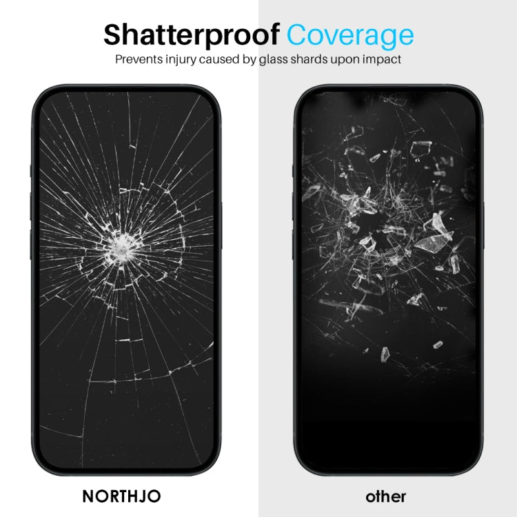 For iPhone 16 Plus NORTHJO 2pcs A++ Tempered Glass Film with Installation Frame - iPhone 16 Plus Tempered Glass by NORTHJO | Online Shopping South Africa | PMC TechLife | Buy Now Pay Later Mobicred
