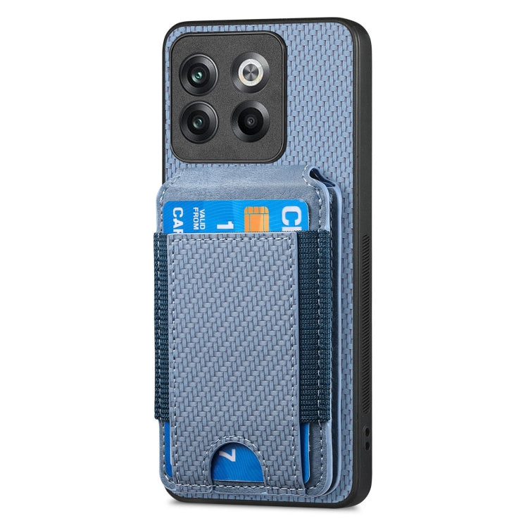 For OnePlus Nord CE3 Carbon Fiber Vertical Flip Wallet Stand Phone Case(Blue) - OnePlus Cases by PMC TechLife | Online Shopping South Africa | PMC TechLife | Buy Now Pay Later Mobicred