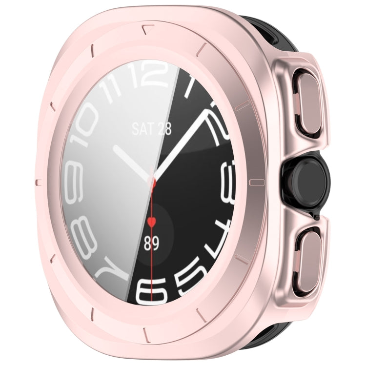 For Samsung Galaxy Watch Ultra 47mm PC+Tempered Film Integrated Waterproof Watch Protective Case(Rose Gold) - Watch Cases by PMC Jewellery | Online Shopping South Africa | PMC Jewellery | Buy Now Pay Later Mobicred