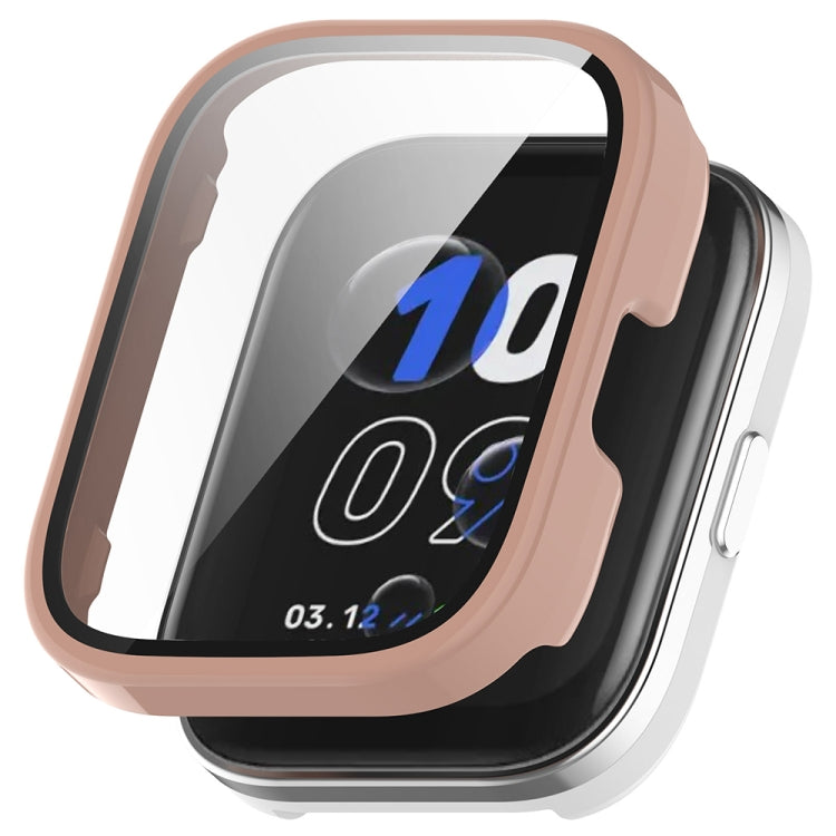 For Amazfit bip5 Unity PC + Tempered Glass Film Integrated Watch Protective Case(Sakura Pink) - Watch Cases by PMC TechLife | Online Shopping South Africa | PMC TechLife | Buy Now Pay Later Mobicred