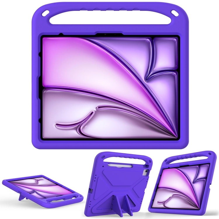 For iPad Air 13 2024 Handle EVA Shockproof Tablet Case with Holder(Purple) - iPad Air 13 2024 Cases by PMC Jewellery | Online Shopping South Africa | PMC Jewellery | Buy Now Pay Later Mobicred