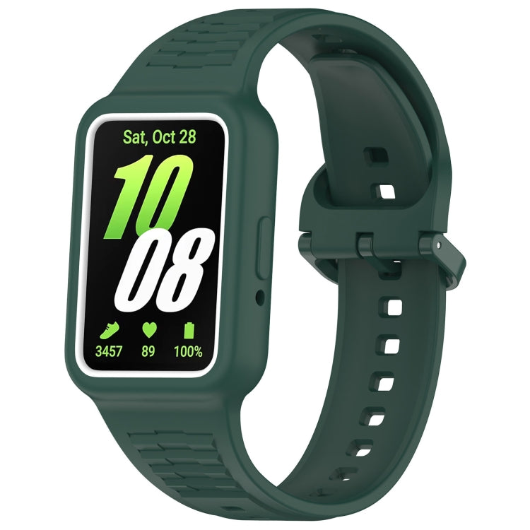 For Samsung Galaxy Fit3 Two Color Frame Integrated Silicone Watch Band(Dark Green) - free shipping - PMc TechLife - Order now!