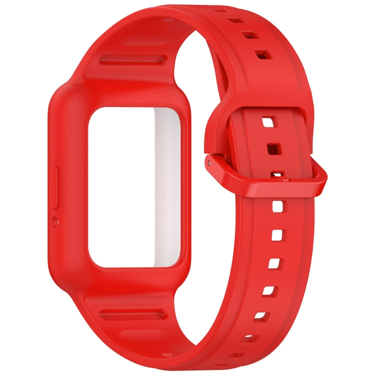 For  Huawei Band 9 NFC Two Color Frame Integrated Silicone Watch Band(Red) - free shipping - PMc TechLife - Order now!