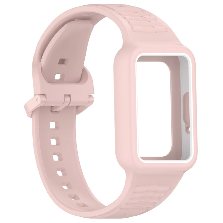For  Huawei Band 8 Two Color Frame Integrated Silicone Watch Band(Light Pink) - free shipping - PMc TechLife - Order now!