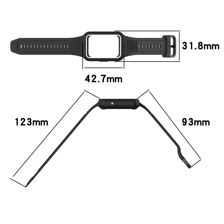 For  Huawei Band 9 NFC Two Color Frame Integrated Silicone Watch Band(Orange) - Watch Bands by PMc TechLife | Online Shopping South Africa | PMc TechLife | Buy Now Pay Later Mobicred