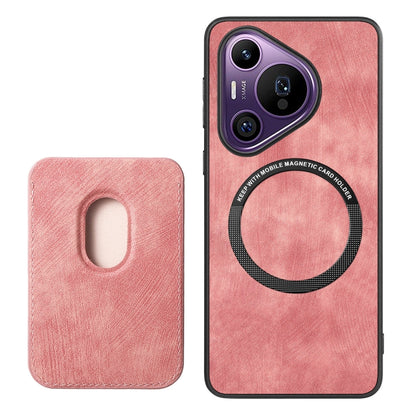 For Huawei Pura 70 Pro Retro Leather Card Bag Magnetic Phone Case(Pink) - Huawei Cases by PMC Jewellery | Online Shopping South Africa | PMC Jewellery | Buy Now Pay Later Mobicred