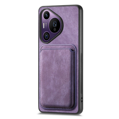 For Huawei Pura 70 Pro Retro Leather Card Bag Magnetic Phone Case(Purple) - Huawei Cases by PMC Jewellery | Online Shopping South Africa | PMC Jewellery | Buy Now Pay Later Mobicred