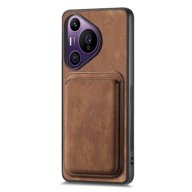 For Huawei Pura 70 Pro+ Retro Leather Card Bag Magnetic Phone Case(Brown) - Huawei Cases by PMC Jewellery | Online Shopping South Africa | PMC Jewellery | Buy Now Pay Later Mobicred