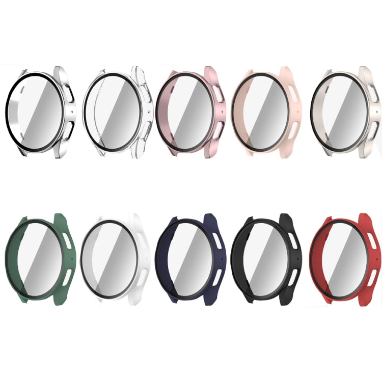 For Samsun Galaxy Watch 7 40mm PC + Tempered Film Integrated Watch Protective Case(Red) - Watch Cases by PMC TechLife | Online Shopping South Africa | PMC TechLife | Buy Now Pay Later Mobicred