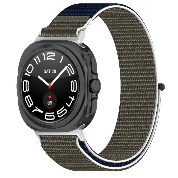 For Samsung Galaxy Watch Ultra 47mm Loop Nylon Hook and Loop Fastener Watch Band(Gray Blue) - Watch Bands by PMC Jewellery | Online Shopping South Africa | PMC Jewellery | Buy Now Pay Later Mobicred