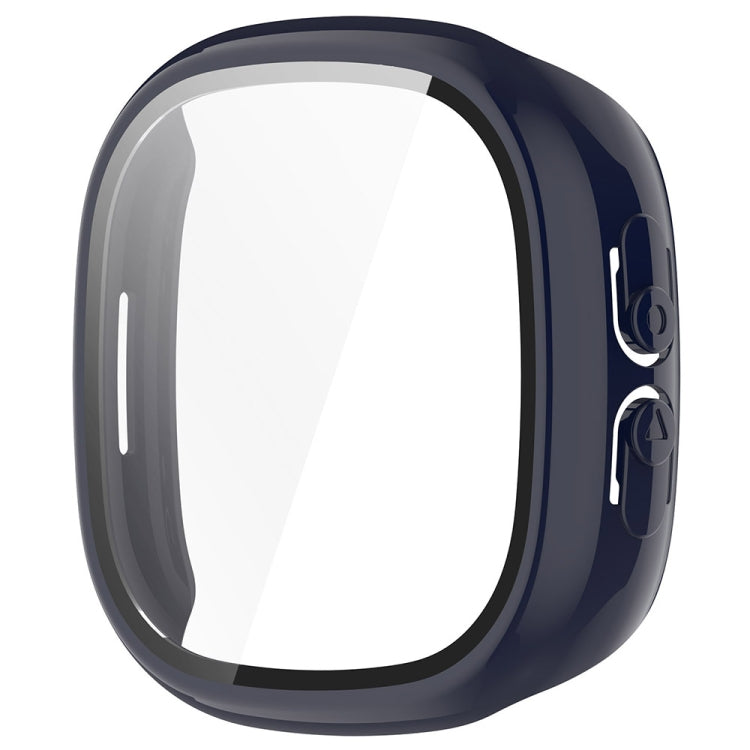 For Fitbit Ace LTE  PC + Tempered Glass Film Integrated Watch Protective Case(Ink Blue) - Watch Cases by PMC TechLife | Online Shopping South Africa | PMC TechLife | Buy Now Pay Later Mobicred