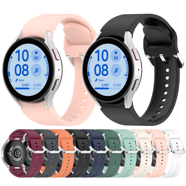 For Samsung Galaxy Watch7 40 / 44mm Solid Color Silver Buckle Quick Release Silicone Watch Band(Dark Green) - free shipping - PMC TechLife - Order now!