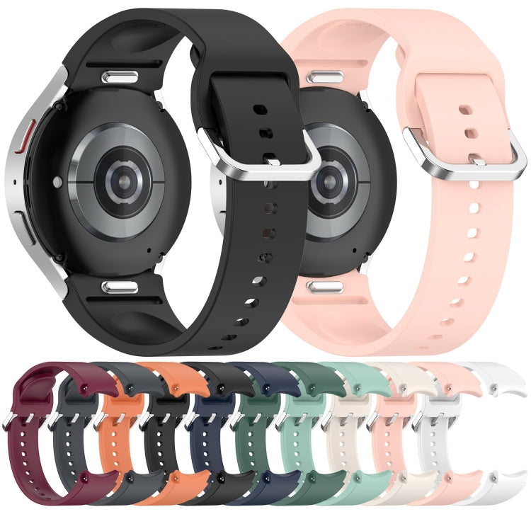 For Samsung Galaxy Watch7 40 / 44mm Solid Color Silver Buckle Quick Release Silicone Watch Band(Light Green) - free shipping - PMC TechLife - Order now!