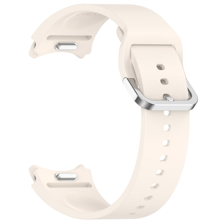 For Samsung Galaxy Watch 5  44mm Solid Color Silver Buckle Quick Release Silicone Watch Band(Starlight) - free shipping - PMC TechLife - Order now!