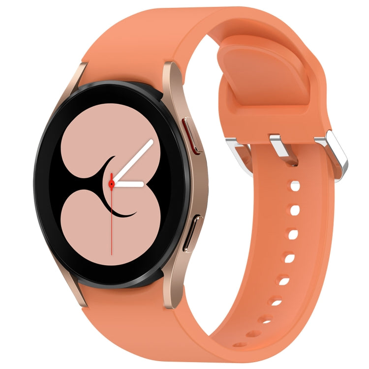 For Samsung Galaxy Watch 4 40mm Solid Color Silver Buckle Quick Release Silicone Watch Band(Orange) - free shipping - PMC TechLife - Order now!