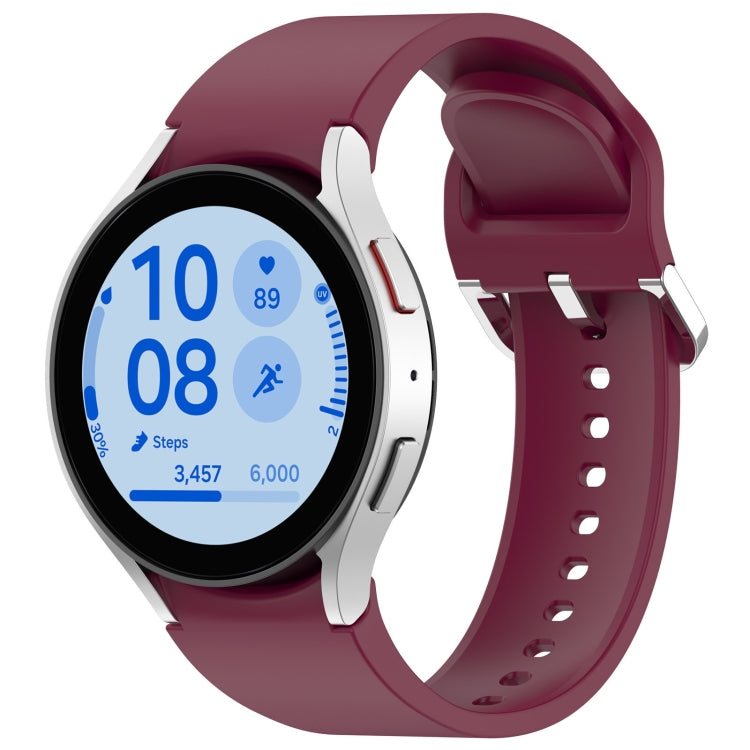 For Samsung Galaxy Watch 7 44mm Solid Color Silver Buckle Quick Release Silicone Watch Band(Wine Red) - free shipping - PMC TechLife - Order now!