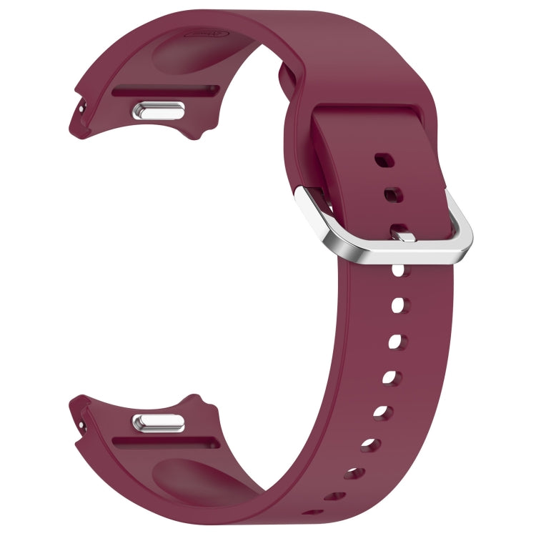 For Samsung Galaxy Watch 7 44mm Solid Color Silver Buckle Quick Release Silicone Watch Band(Wine Red) - free shipping - PMC TechLife - Order now!