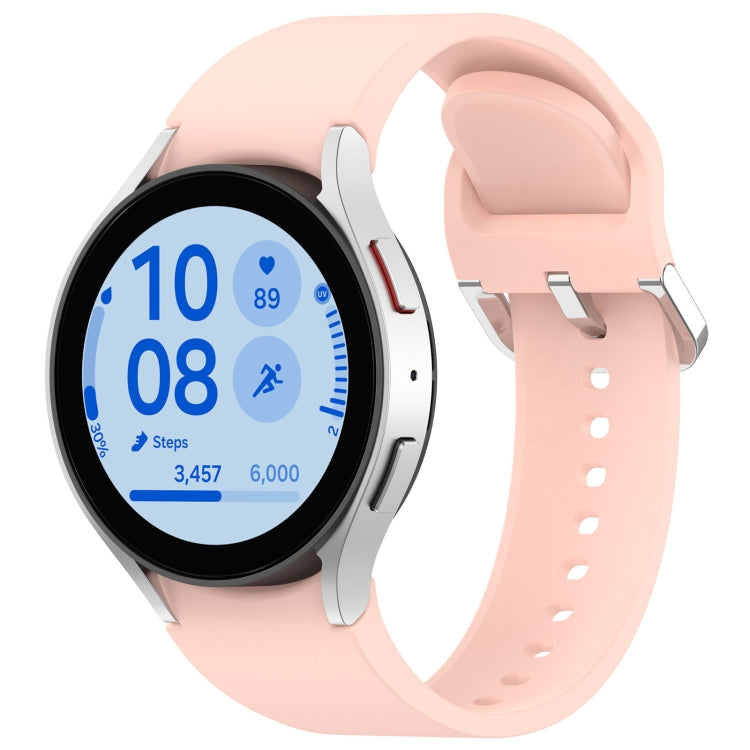 For Samsung Galaxy Watch 7 40mm Solid Color Silver Buckle Quick Release Silicone Watch Band(Pink) - free shipping - PMC TechLife - Order now!