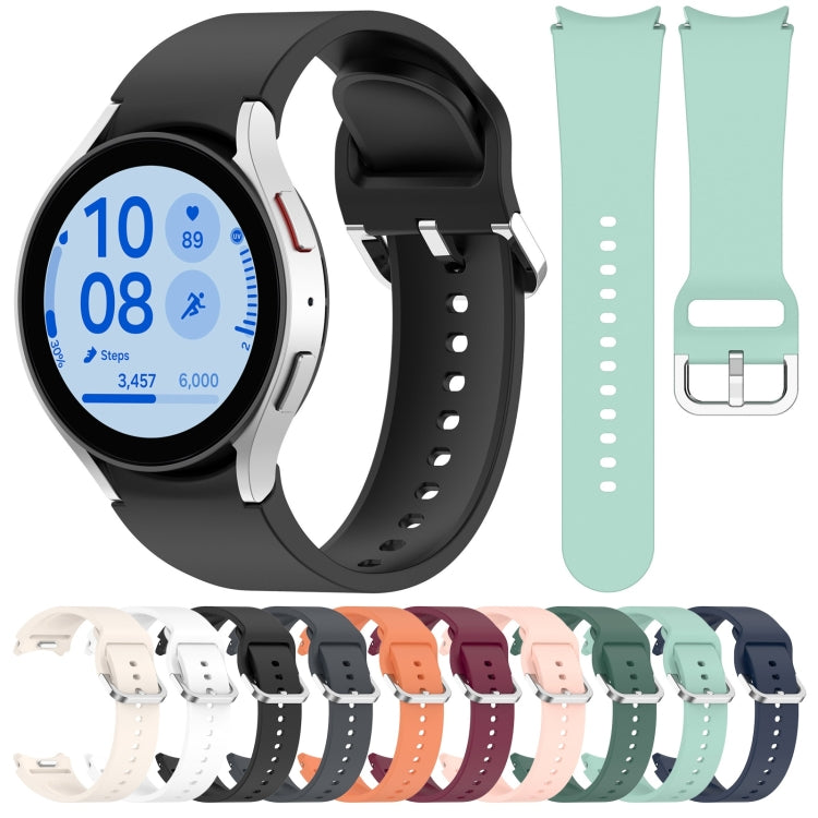 For Samsung Galaxy Watch 6 44mm Solid Color Silver Buckle Quick Release Silicone Watch Band(Orange) - free shipping - PMC TechLife - Order now!