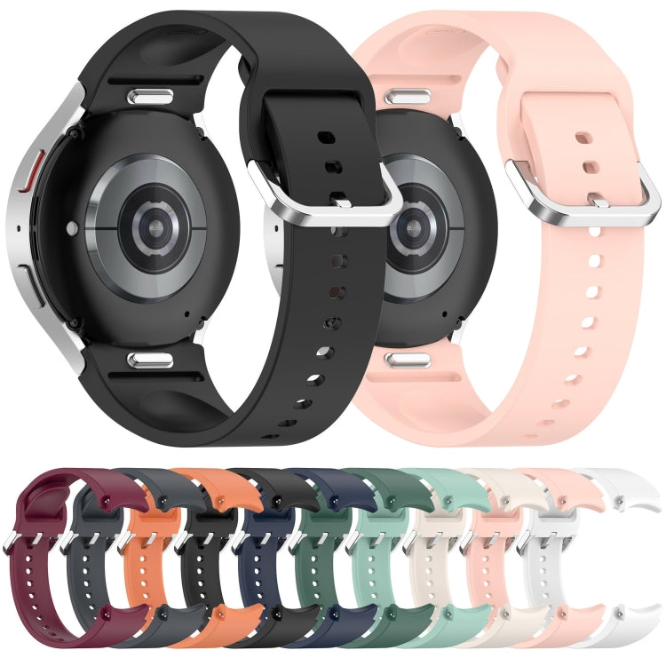 For Samsung Galaxy watch 5 Pro Golf Edition Solid Color Silver Buckle Quick Release Silicone Watch Band(Black) - free shipping - PMC TechLife - Order now!