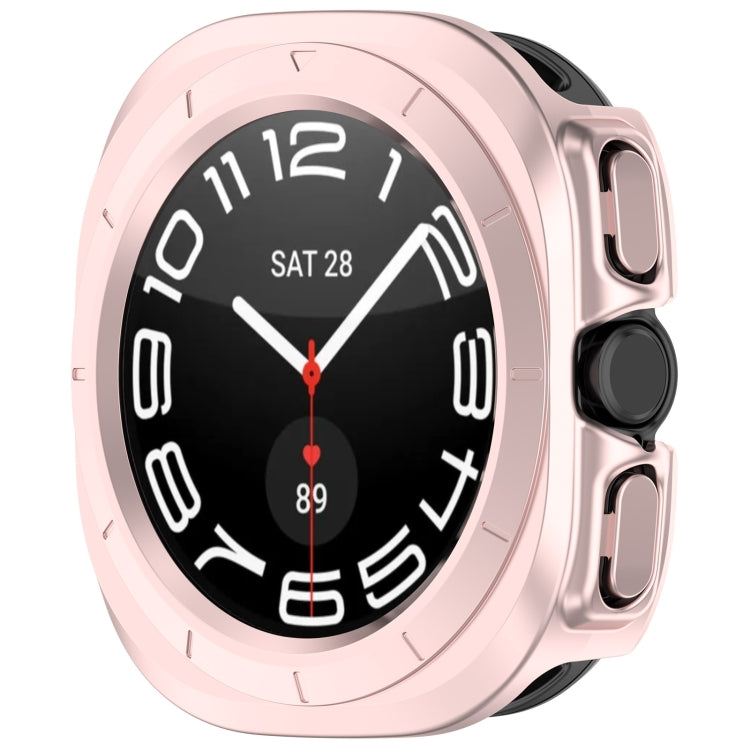 For Samsung Galaxy Watch Ultra 47mm Half Coverage Hollowed PC Watch Protective Case(Pink) - Watch Cases by PMC Jewellery | Online Shopping South Africa | PMC Jewellery | Buy Now Pay Later Mobicred