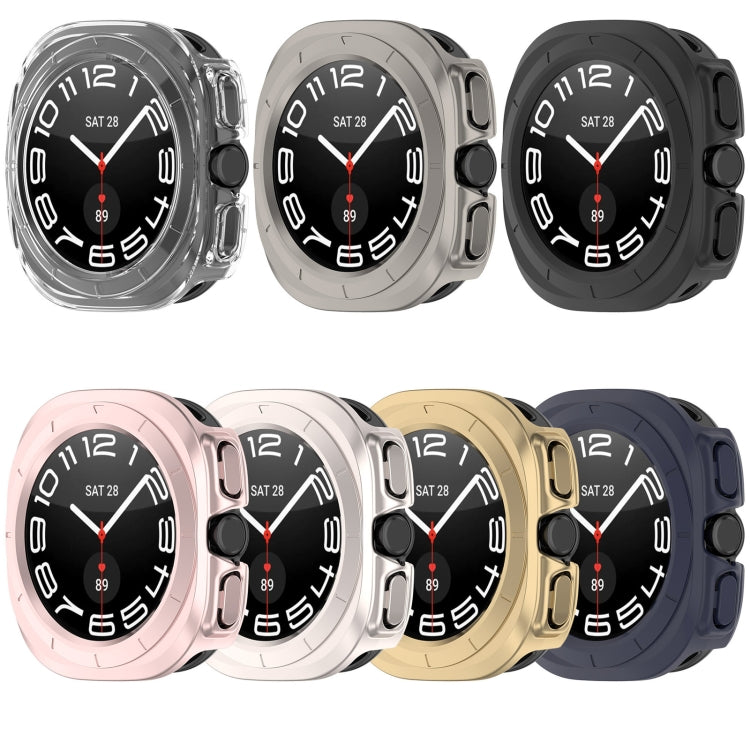 For Samsung Galaxy Watch Ultra 47mm Half Coverage Hollowed PC Watch Protective Case(Transparent White) - free shipping - PMC Jewellery - Order now!