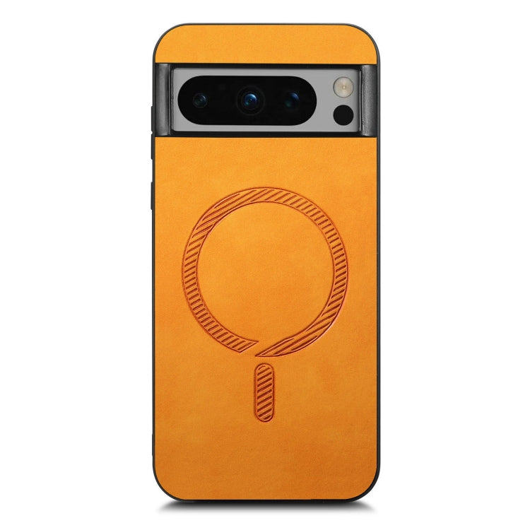 For Google Pixel 9 Pro XL Retro Magsafe Magnetic PU Back Cover Phone Case(Yellow) - Google Cases by PMC Jewellery | Online Shopping South Africa | PMC Jewellery | Buy Now Pay Later Mobicred