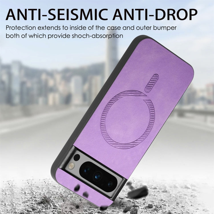 For Google Pixel 9 / 9 Pro Retro Magsafe Magnetic PU Back Cover Phone Case(Pink) - Google Cases by PMC TechLife | Online Shopping South Africa | PMC TechLife | Buy Now Pay Later Mobicred