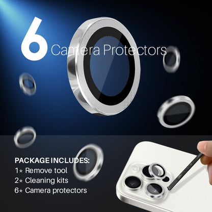 For iPhone 16 Pro / Pro Max NORTHJO 2 Sets 6pcs Camera Lens Protector Cover Metal Ring Film(Silver) - iPhone 16 Pro Max Tempered Glass by NORTHJO | Online Shopping South Africa | PMC Jewellery | Buy Now Pay Later Mobicred