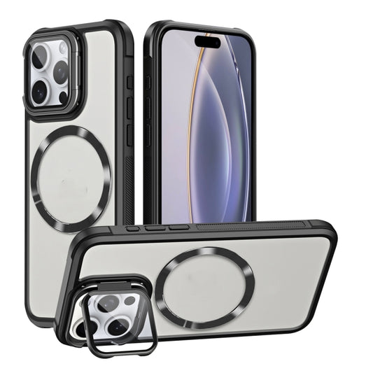 For iPhone 16 Pro CD-grain Magsafe Acrylic Hybrid TPU Phone Case(Black) - iPhone 16 Pro Cases by PMC Jewellery | Online Shopping South Africa | PMC Jewellery | Buy Now Pay Later Mobicred