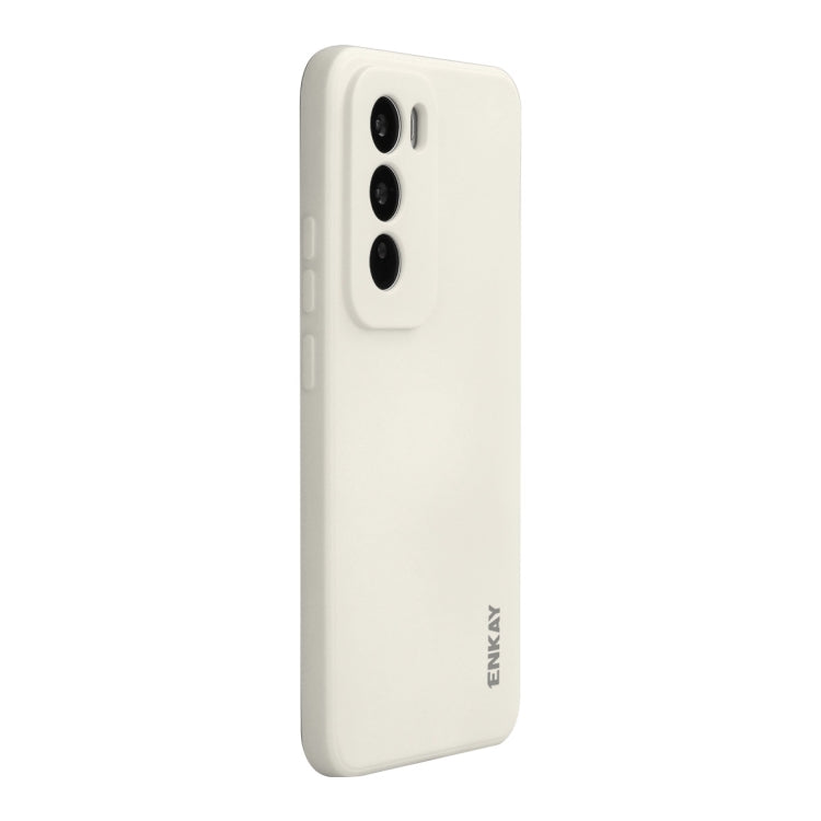 For OPPO Reno12 ENKAY Liquid Silicone Soft Shockproof Phone Case(Beige) - Reno12 Cases by ENKAY | Online Shopping South Africa | PMC Jewellery | Buy Now Pay Later Mobicred